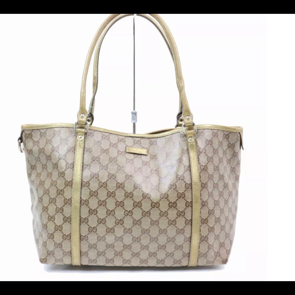 ❤️SOLD❤️Authentic GUCCI BrownTan GG Signature Tote - Picture 1 of 8